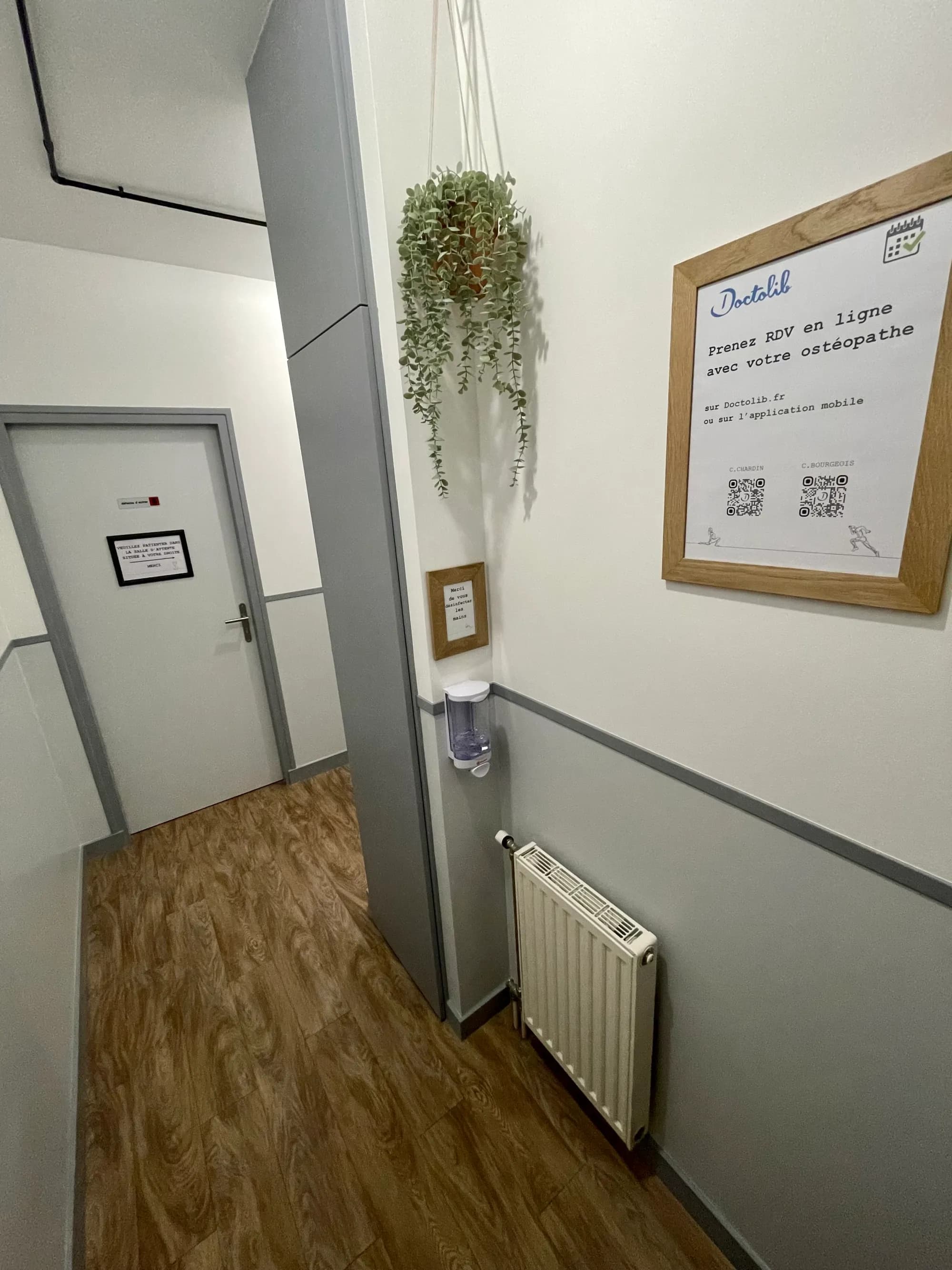Vue des locaux du cabinet d’ostéopathie